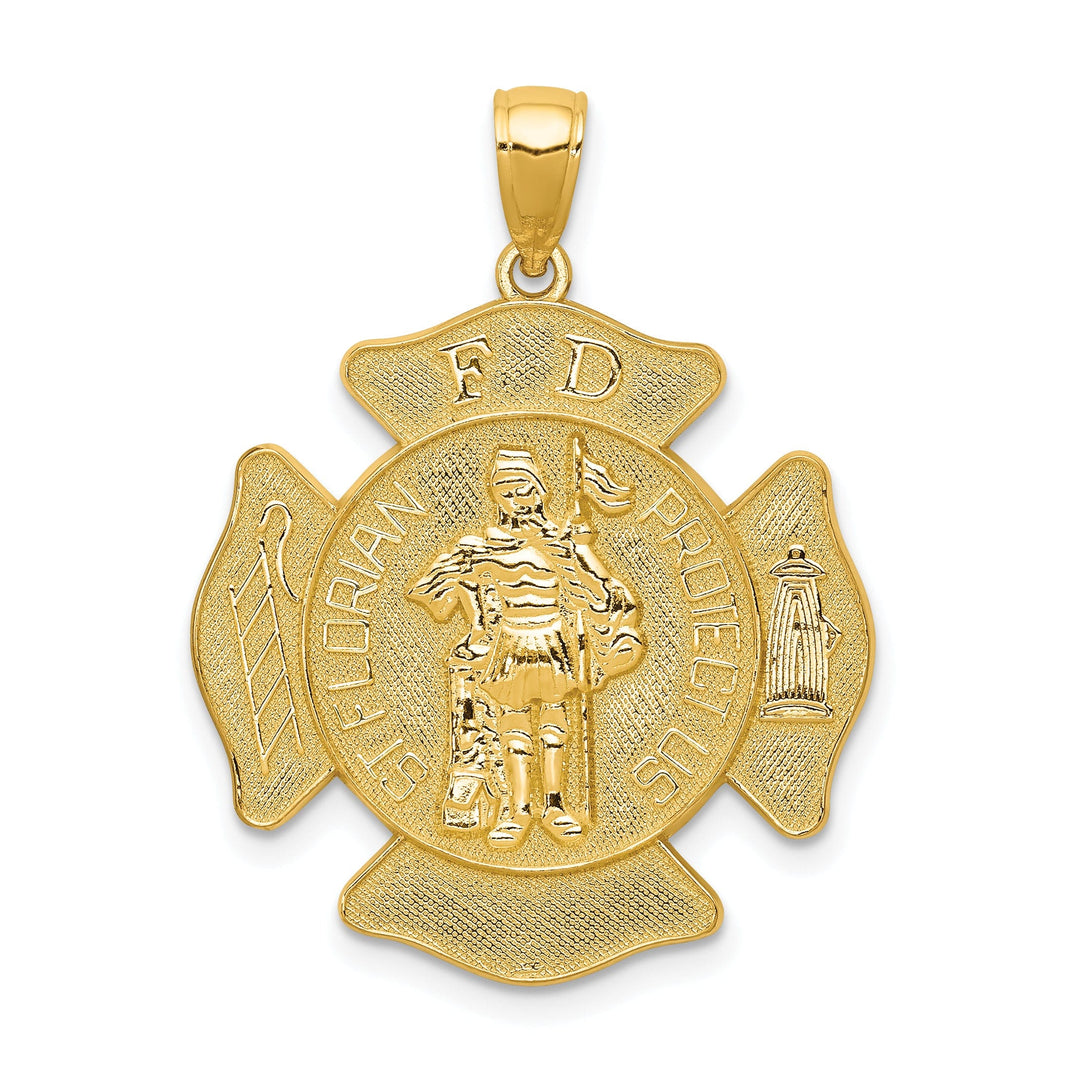 14k Yellow Gold Large Saint Florian Badge Medal