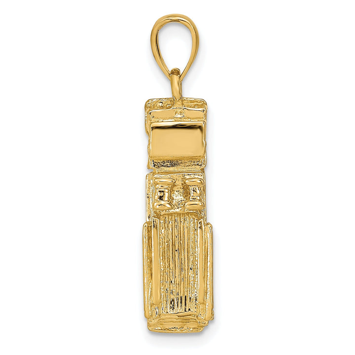 14k Yellow Gold Textured Polished Finish 3-Dimensional Fire Truck Charm Pendant