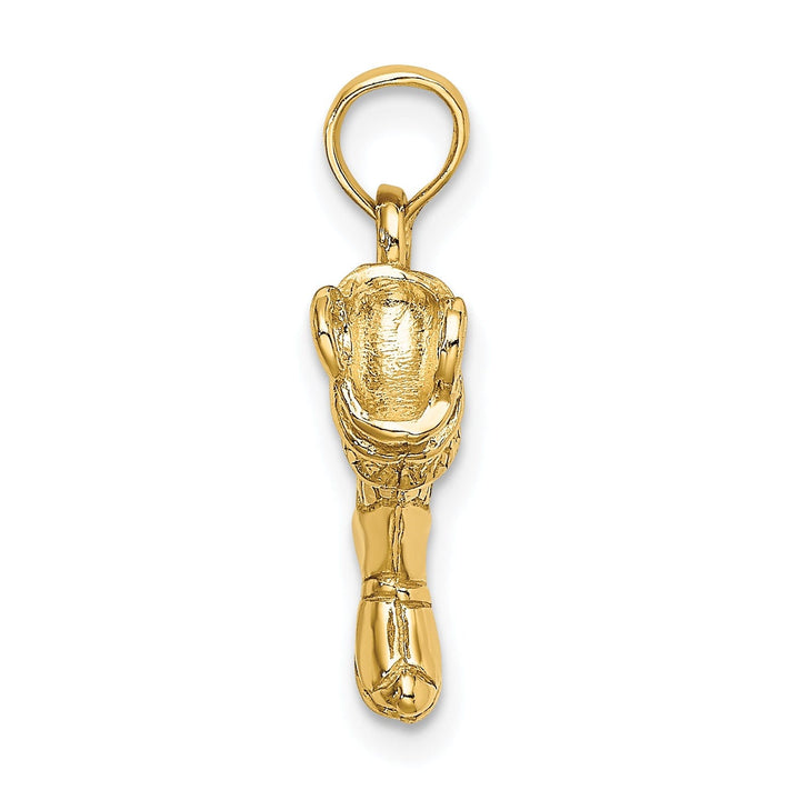 14k Yellow Gold Polished Finish 3-Dimensional Firefighter Boot Charm Pendant