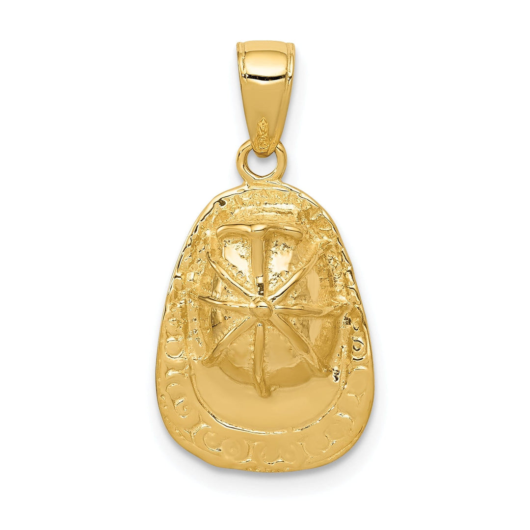 14k Yellow Gold 3-D Firefighter Hat Pendant