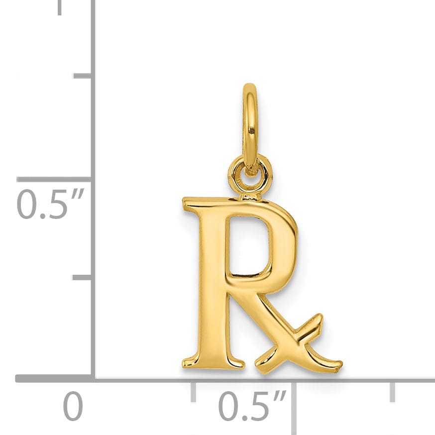 14k Yellow Gold Prescription Symbol RX Pendant