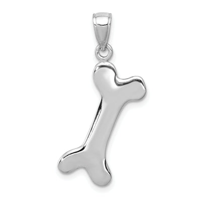 14k White Gold Solid Polished Finish 3-Dimentional Dog Bone Charm Pendant at $ 171.26 only from Jewelryshopping.com