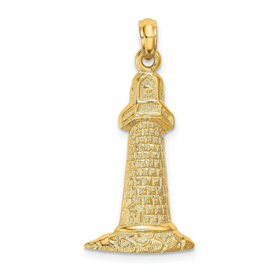 14k Yellow Gold Texture Polished Finish Lighthouse Charm Pendant at $ 197.29 only from Jewelryshopping.com