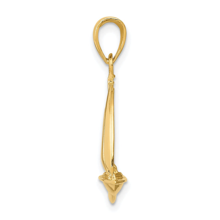 14k Yellow Gold Polished Sailboat Pendant