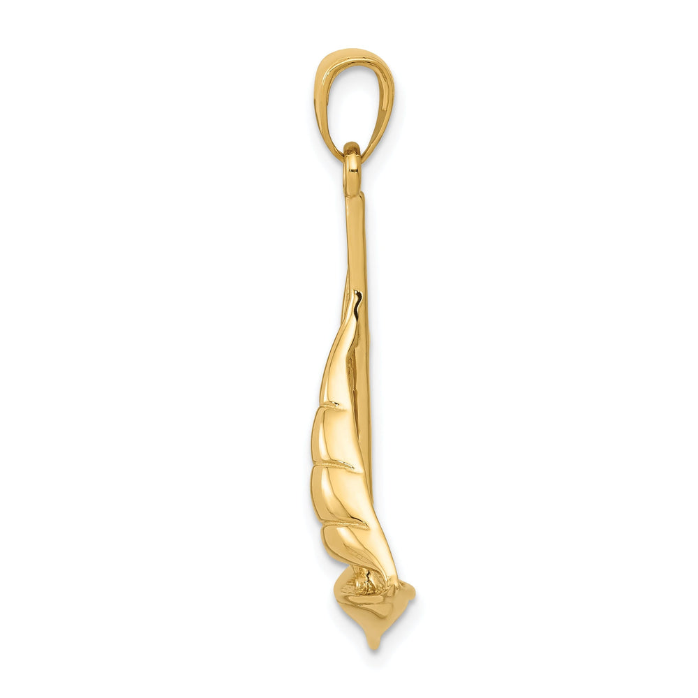 14k Yellow Gold Polished Sailboat Pendant