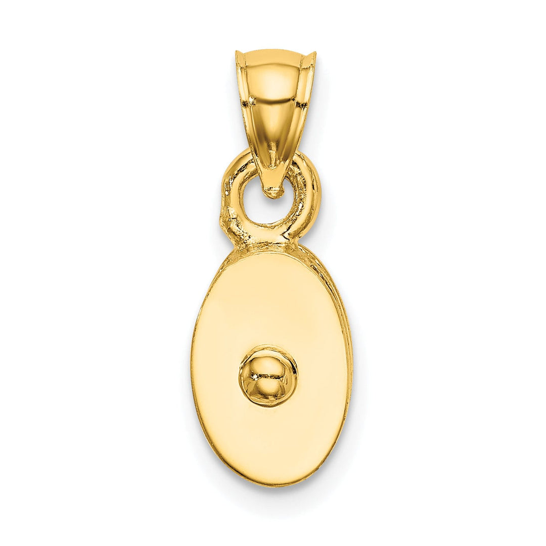 14K Yellow Gold Polished Finished 3-D Moveable Ship Pulley Charm