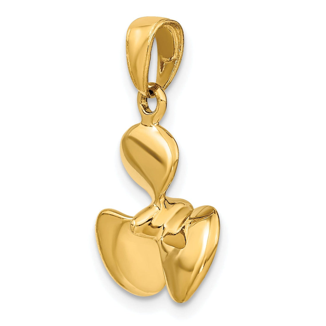 14k Yellow Gold Polished 3-D Propeller Pendant