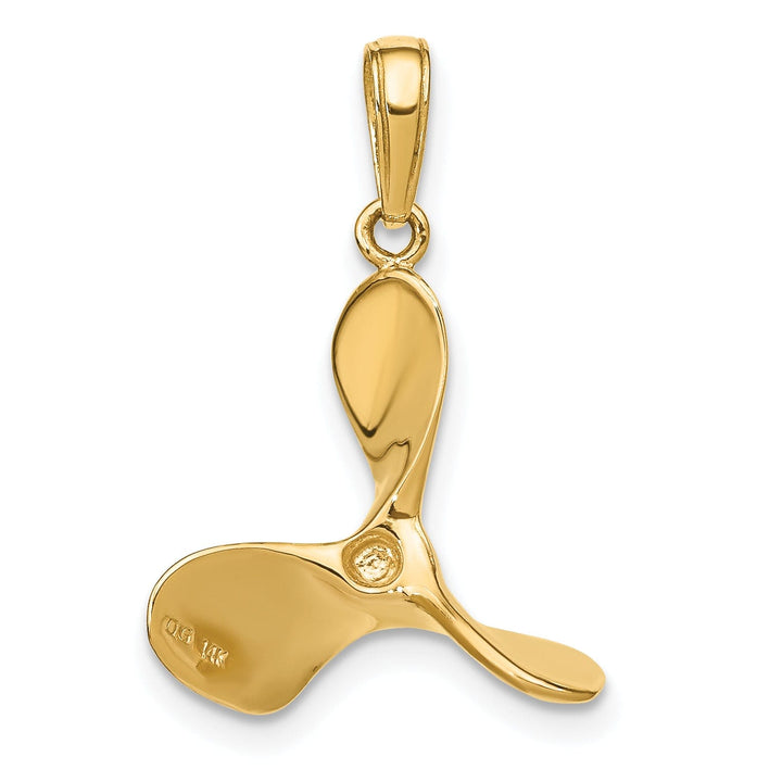 14k Yellow Gold Polished 3-D Propeller Pendant