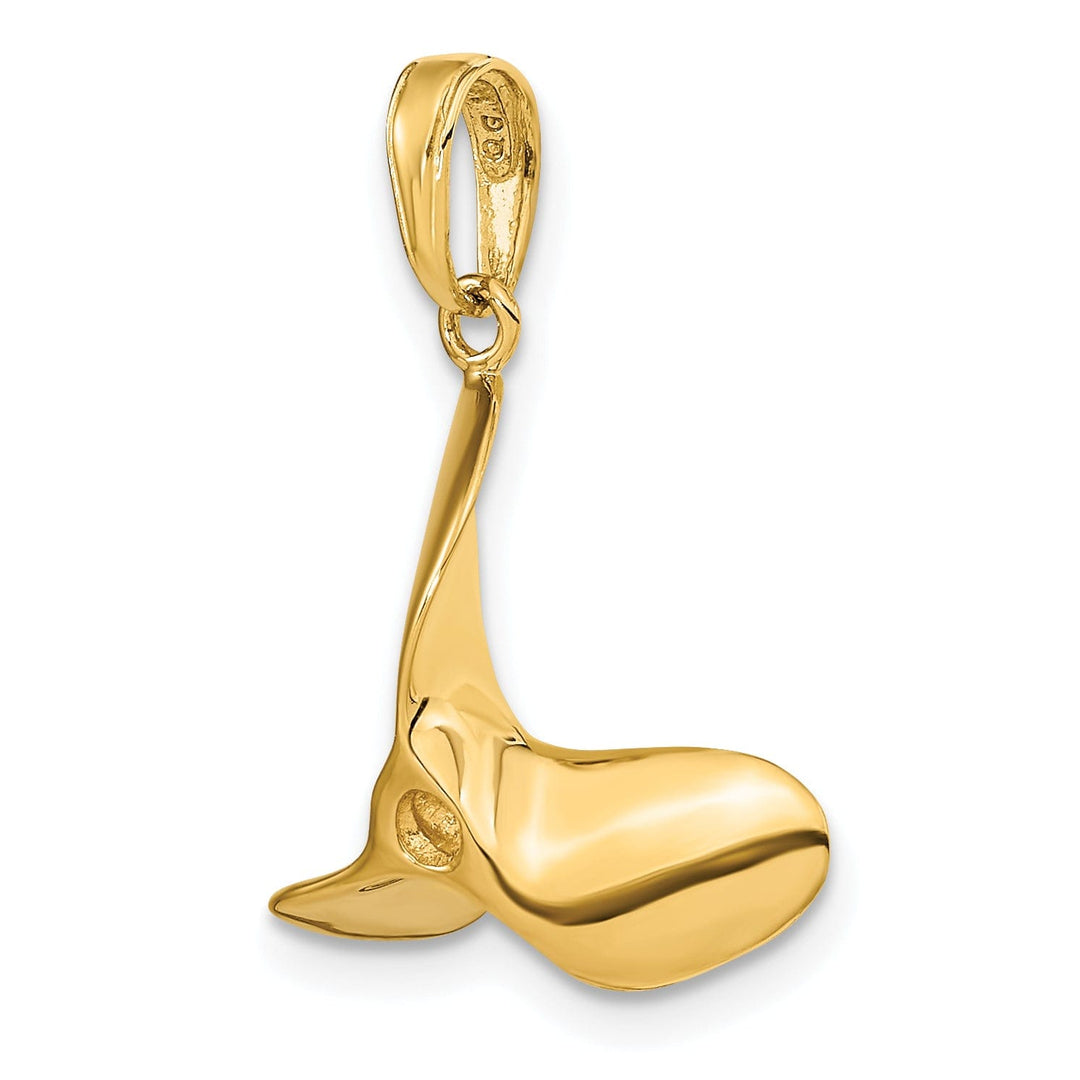 14k Yellow Gold Polished 3-D Propeller Pendant