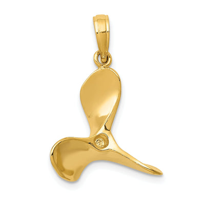 14k Yellow Gold Polished 3-D Propeller Pendant at $ 215.07 only from Jewelryshopping.com