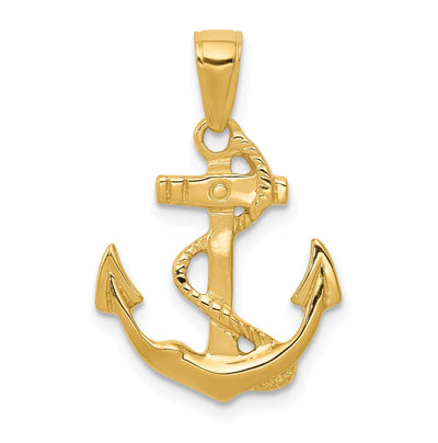 14k Yellow Gold Solid Polished Anchor Pendant at $ 186.59 only from Jewelryshopping.com