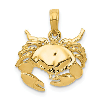 14k Yellow Gold Polished Open-Backed Polished Finish Solid Stone Crab Charm Pendant at $ 209.17 only from Jewelryshopping.com