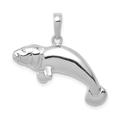 14k White Gold Solid Polished Finish Manatee Charm Pendant at $ 254.32 only from Jewelryshopping.com