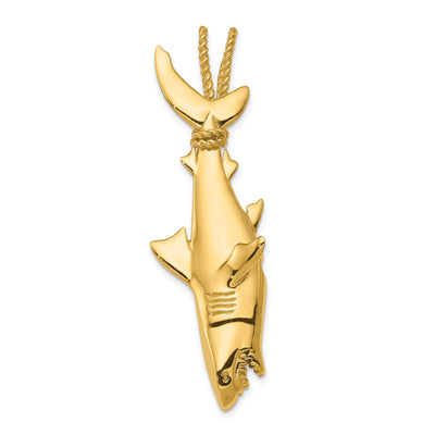14K Yellow Gold Hollow Polished Finish 3-Dimensional Hanging Shark Charm Pendant at $ 1201.19 only from Jewelryshopping.com