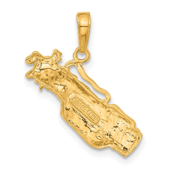 14k Yellow Gold Golf Bag with Clubs Pendant