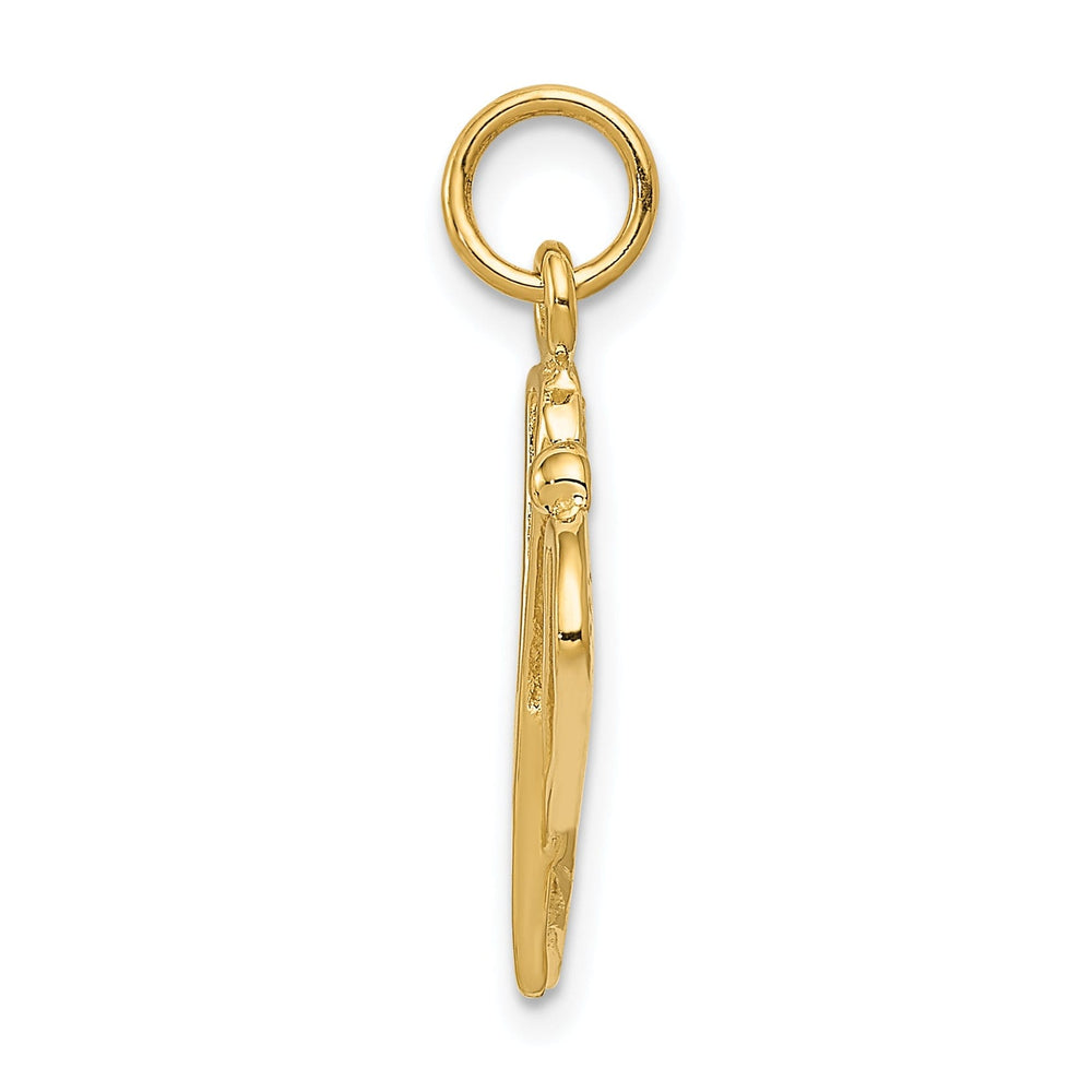 14k Yellow Gold Lacrosse Sticks Ball Pendant