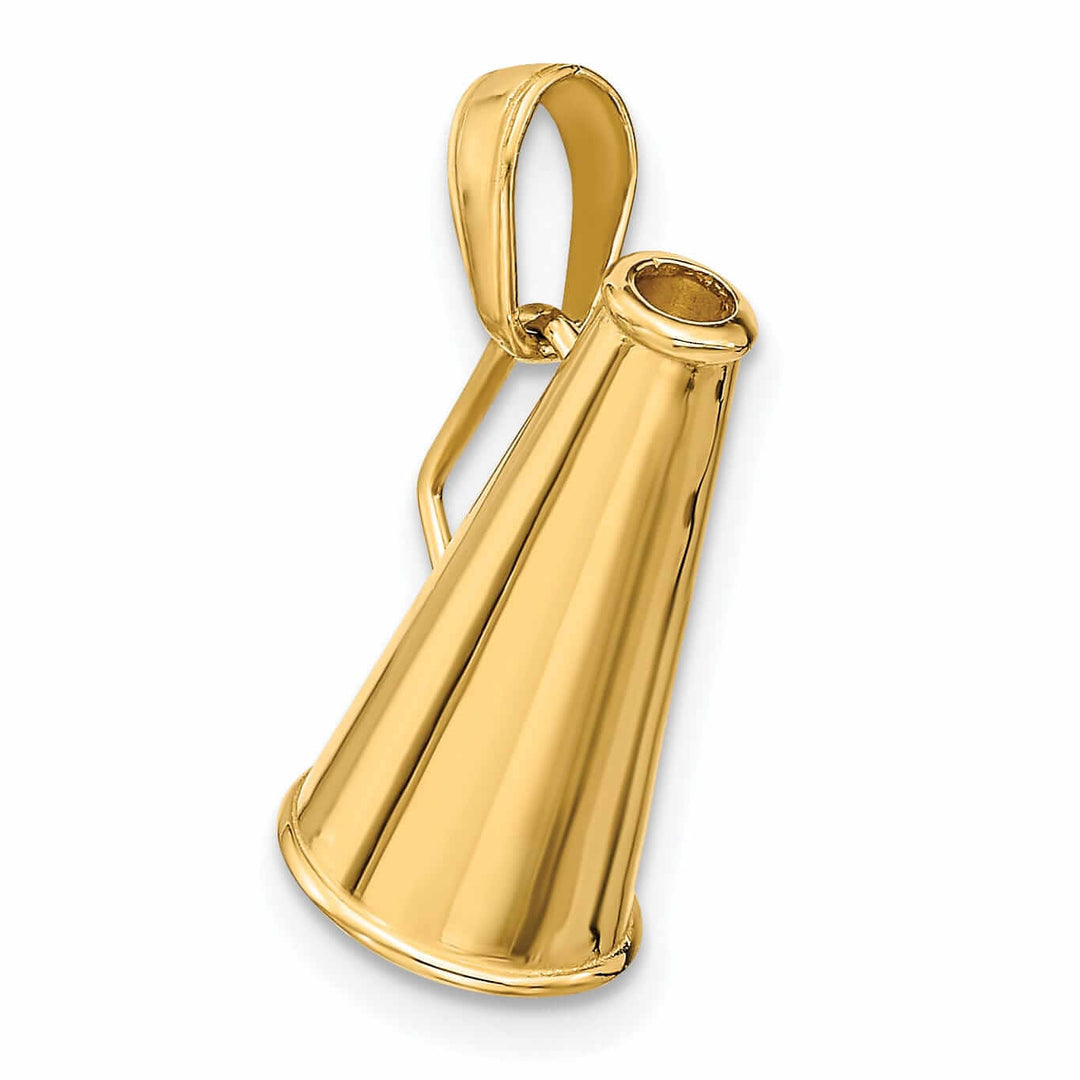 14 Yellow Gold 3D Small Megaphone Charm Pendant