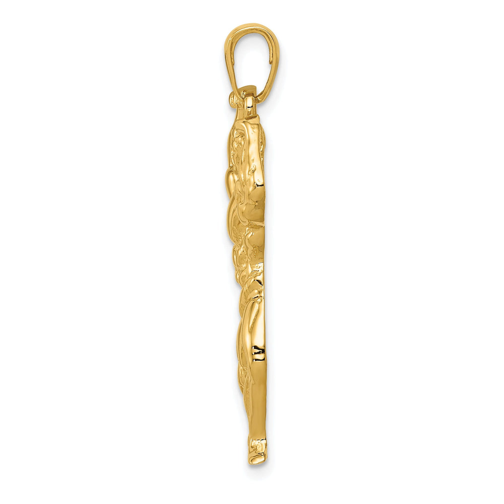 Solid 14k Yellow Gold Weightlifter Pendant