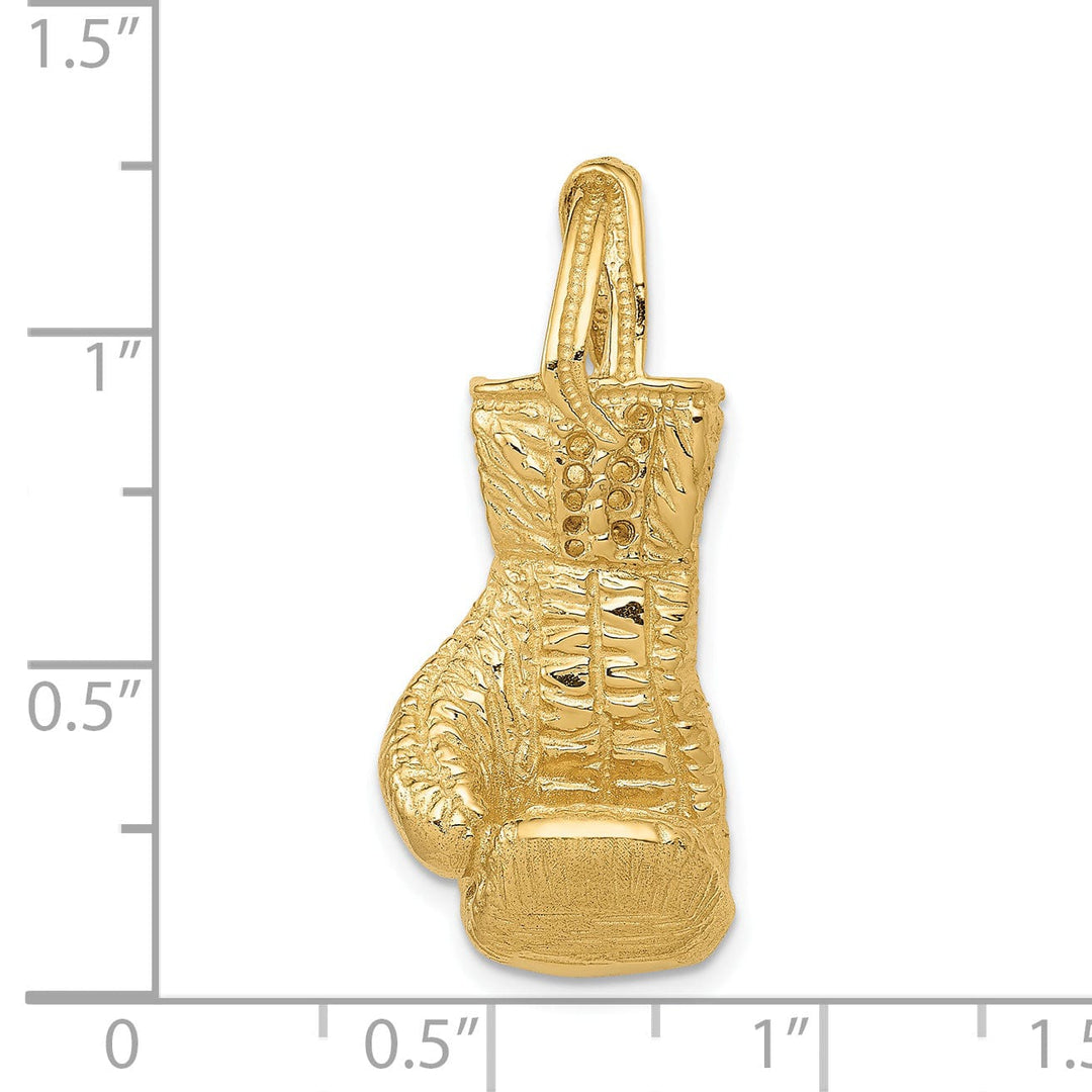 14k Yellow Gold Boxing Glove 3 D Charm Pendant
