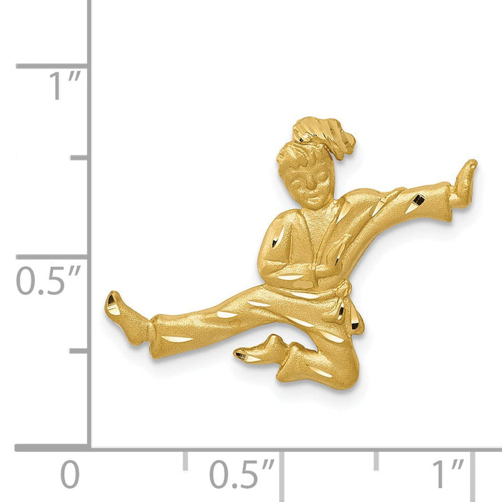 Solid 14k Yellow Gold Karate Female Pendant