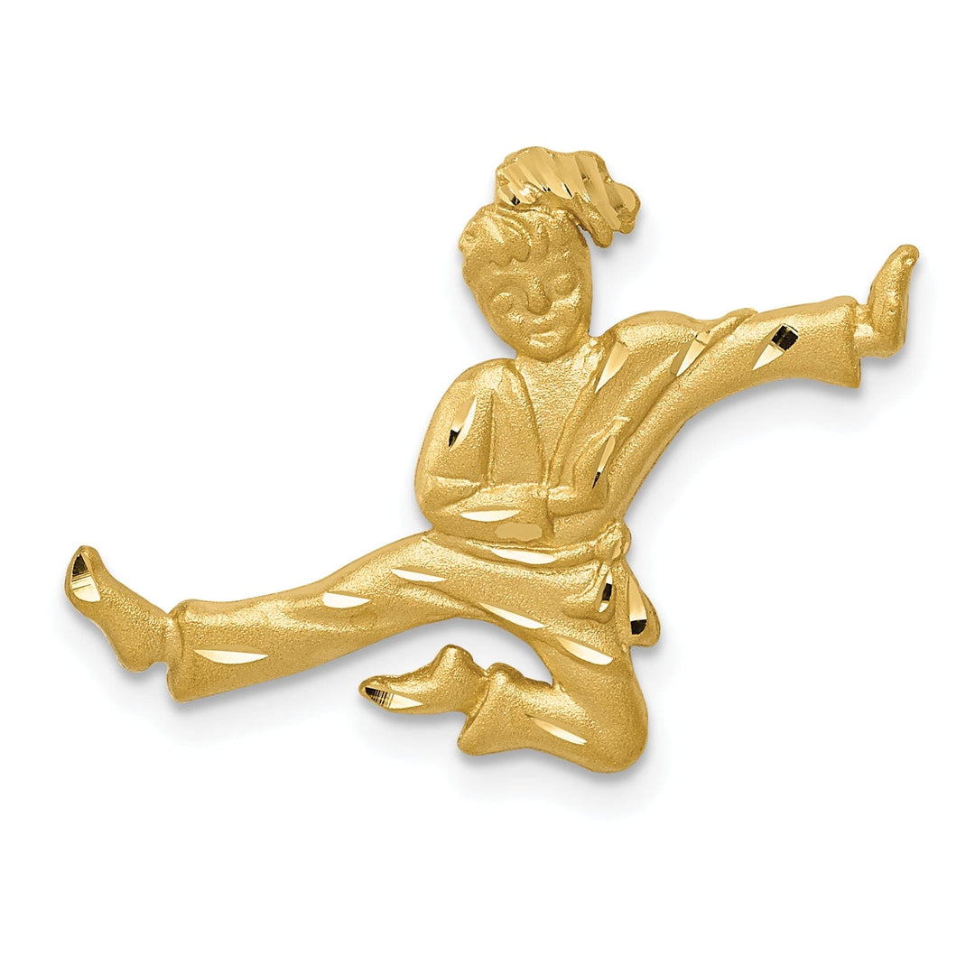 Solid 14k Yellow Gold Karate Female Pendant