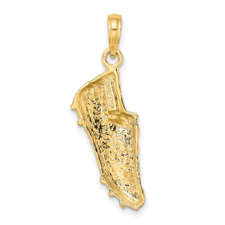 14K Yellow Gold Polished Concave Soccer Cleat Shoe Charm Pendant