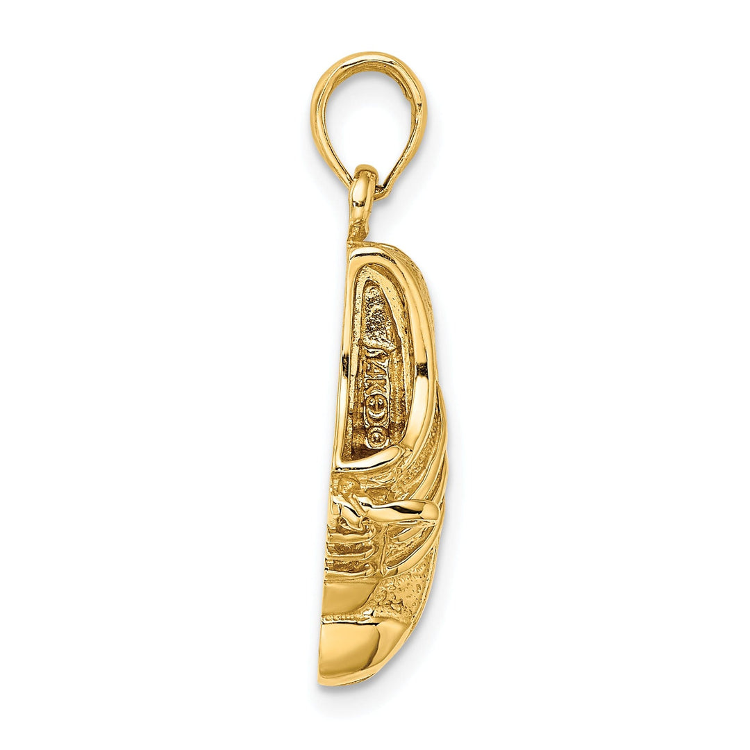 14K Yellow Gold Polished Track Shoe Charm Pendant