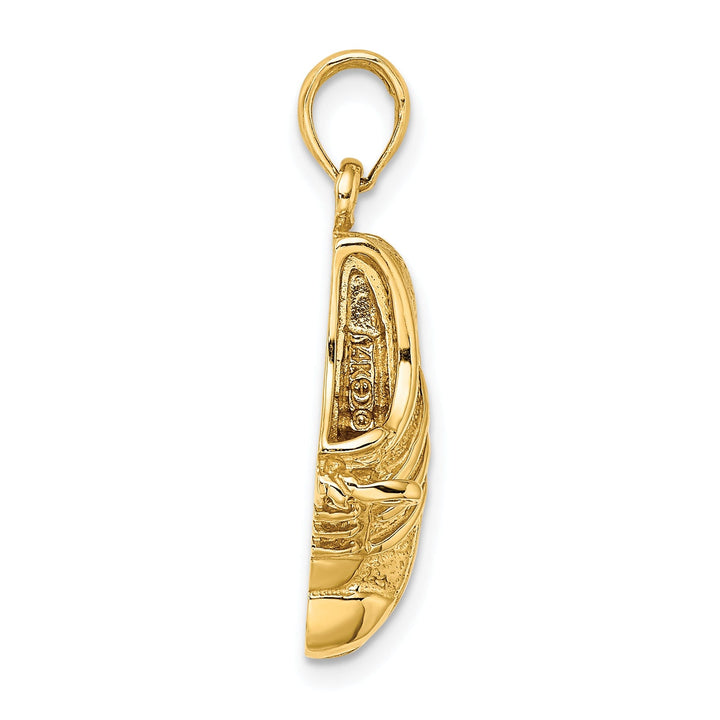 14K Yellow Gold Polished Track Shoe Charm Pendant