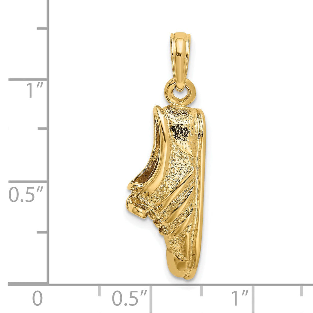 14K Yellow Gold Polished Track Shoe Charm Pendant