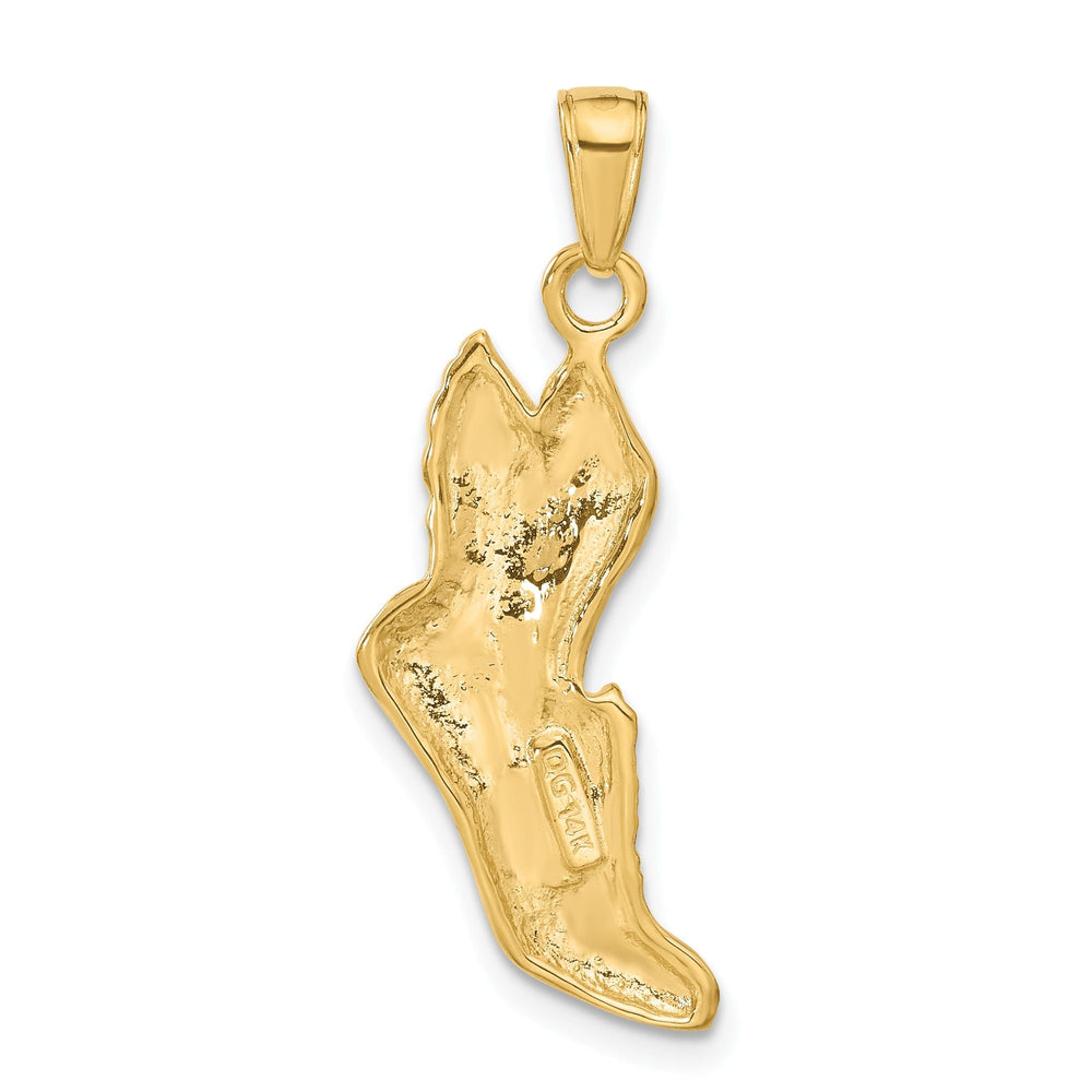 14Kt Yellow Gold Polished Wing Running Shoe Charm Pendant