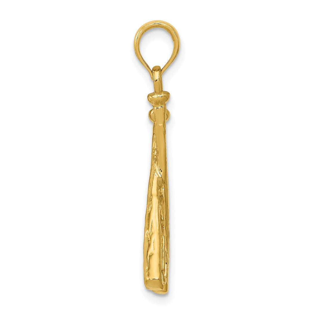 14k Yellow Gold Bats and Ball Baseball Pendant