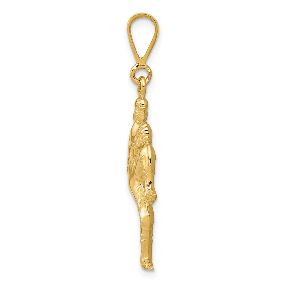 14k Yellow Gold Pitcher Baseball Charm Pendant