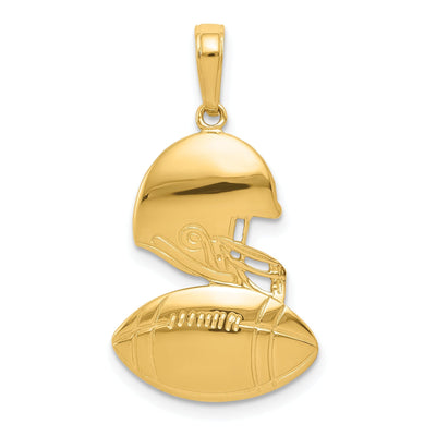 14k Yellow Gold Football Helmet Charm Pendant at $ 144.36 only from Jewelryshopping.com