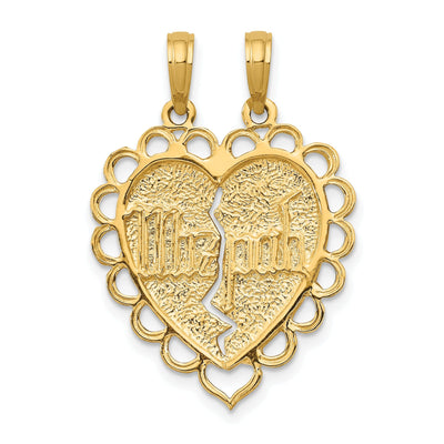 14k Yellow Gold 2 Piece Mizpah Charm Pendant. Engraving fee $22.00. at $ 278.9 only from Jewelryshopping.com