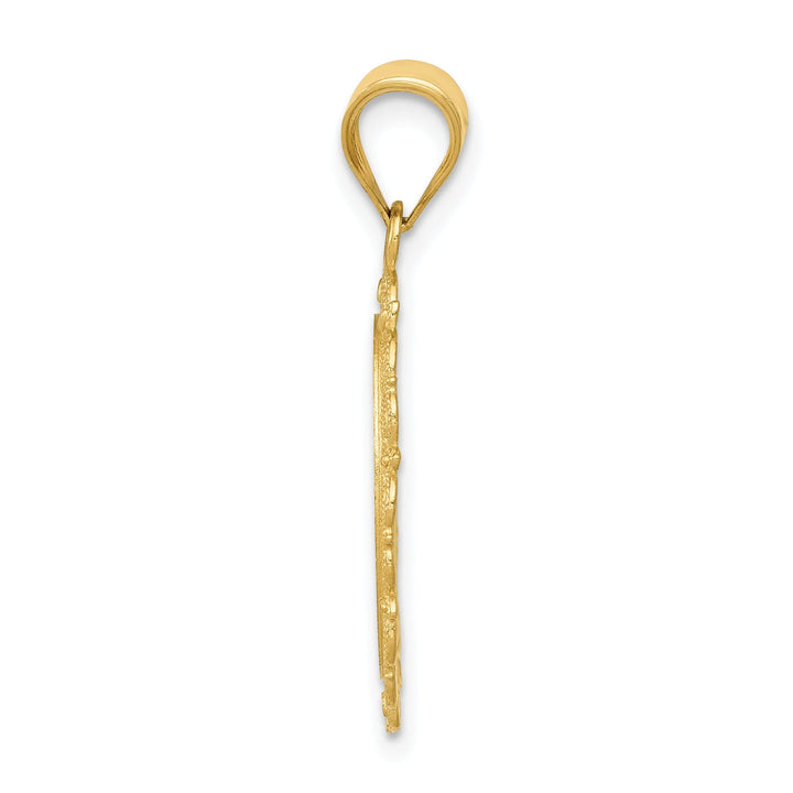 14k Yellow Gold Solid Virgo Zodiac Pendant