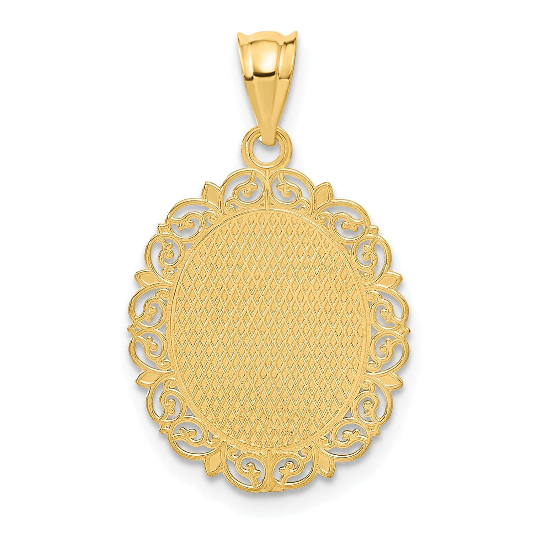 14k Yellow Gold Solid Virgo Zodiac Pendant