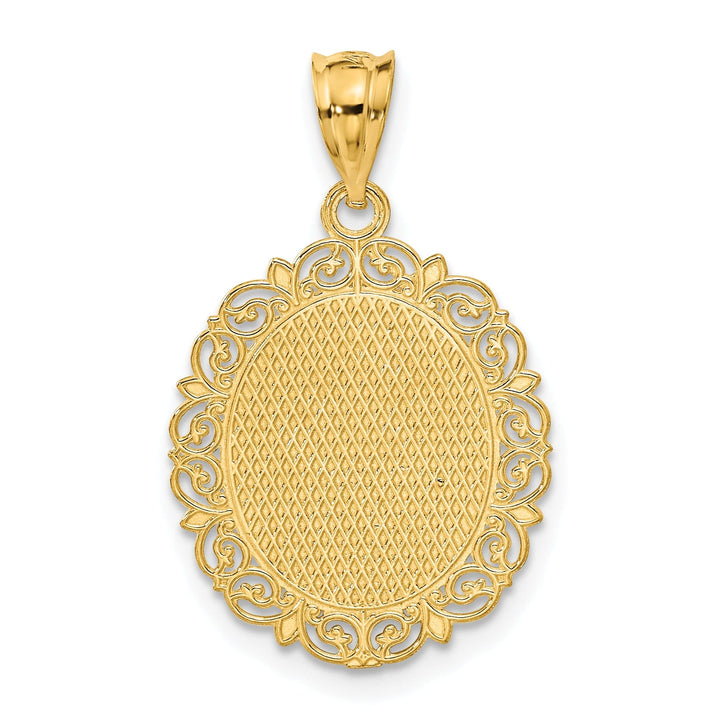 14k Yellow Gold Satin Pisces Zodiac Pendant