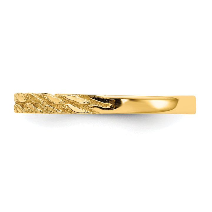 14k Yellow Gold Diamond Cut Rope Ring