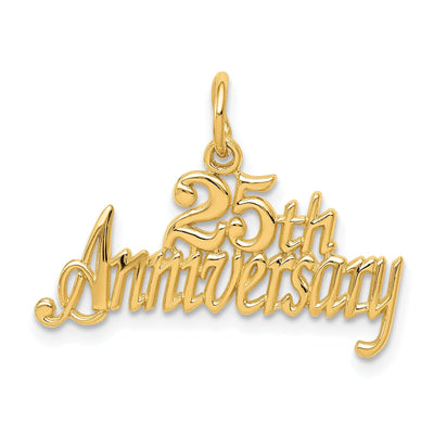 14k Yellow Gold 25th Anniversary Charm Pendant at $ 97.07 only from Jewelryshopping.com