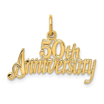 14k Yellow Gold 50th Anniversary Charm Pendant at $ 99.08 only from Jewelryshopping.com