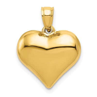 14k Yellow Gold Puffed Heart Pendant