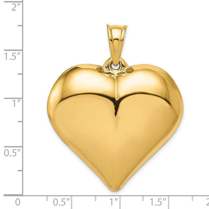 14k Yellow Gold Puffed Heart Pendant