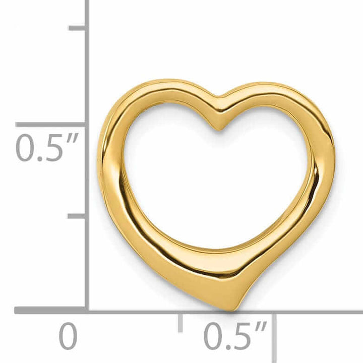 14 Yellow Gold 3-D Floating Heart Slide Pendant