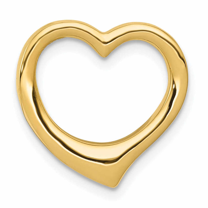 14 Yellow Gold 3-D Floating Heart Slide Pendant