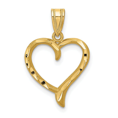 14k Yellow Gold Heart Charm Pendant at $ 100.08 only from Jewelryshopping.com