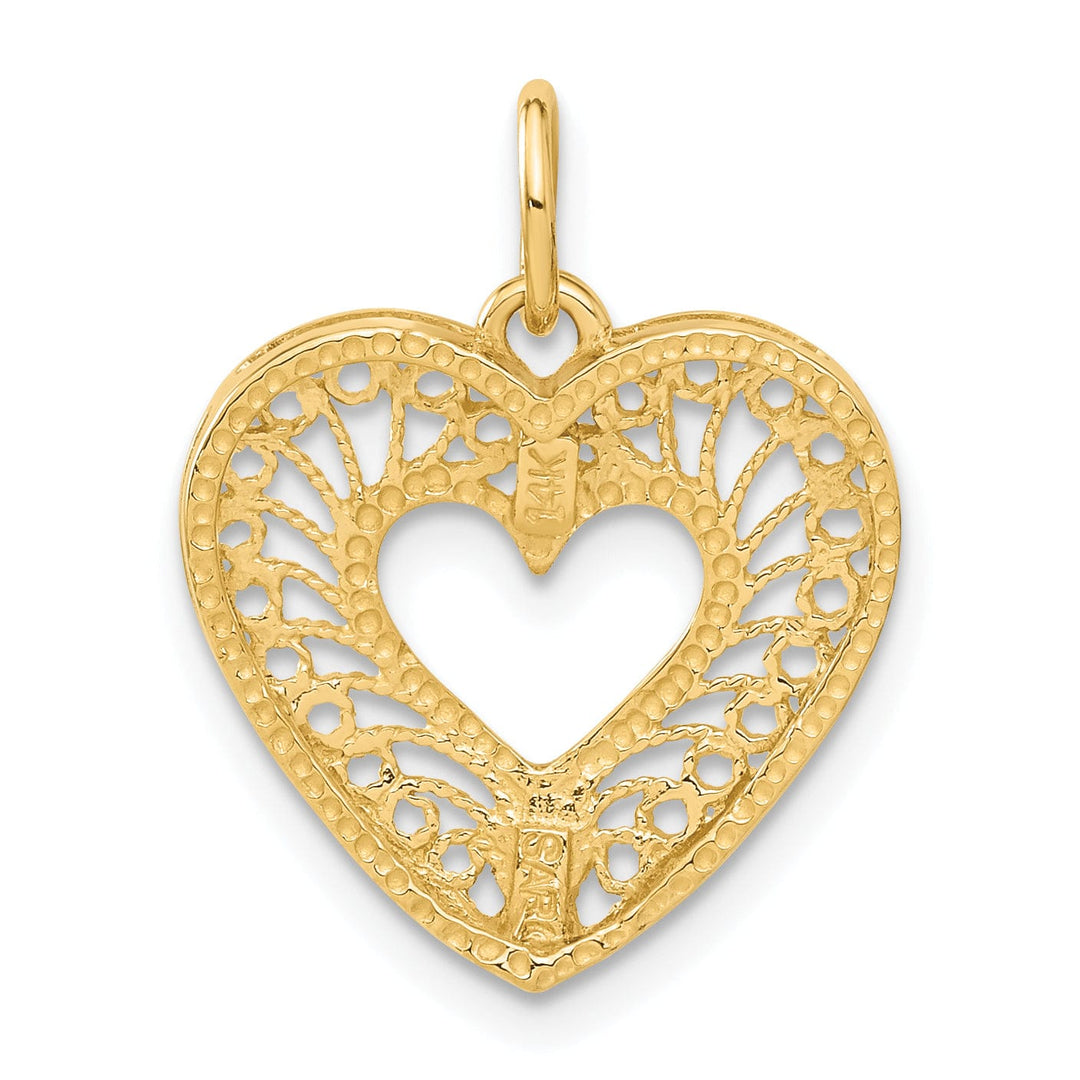 14k Yellow Gold Heart Charm Pendant