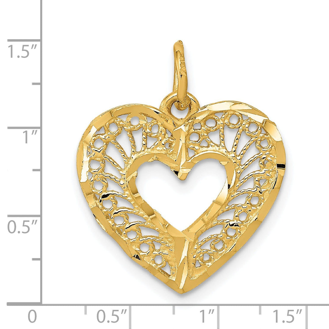 14k Yellow Gold Heart Charm Pendant