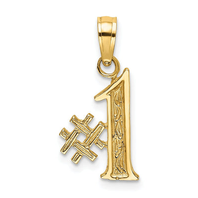 Buy 14K Yellow Gold Polished #1 Charm Pendant