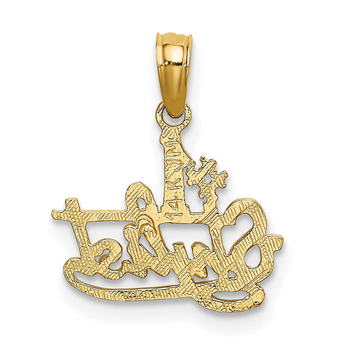 14k Yellow Gold Textured Polished Finish #1 STYLIST Charm Pendant