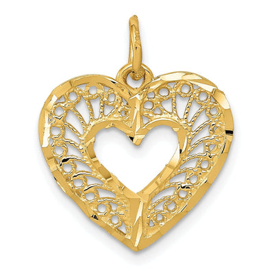 14k Yellow Gold Heart Charm Pendant at $ 136.1 only from Jewelryshopping.com